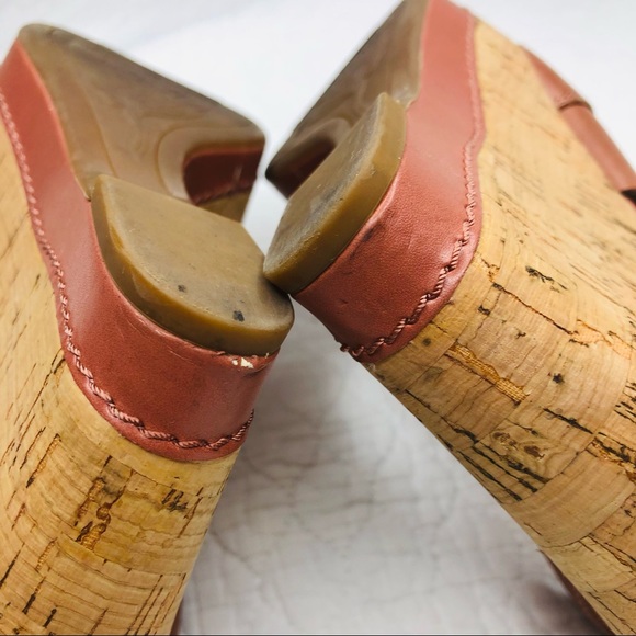 Franco Sarto Leather Platform Cork Heel Wedges size 10 brown - Picture 9 of 16